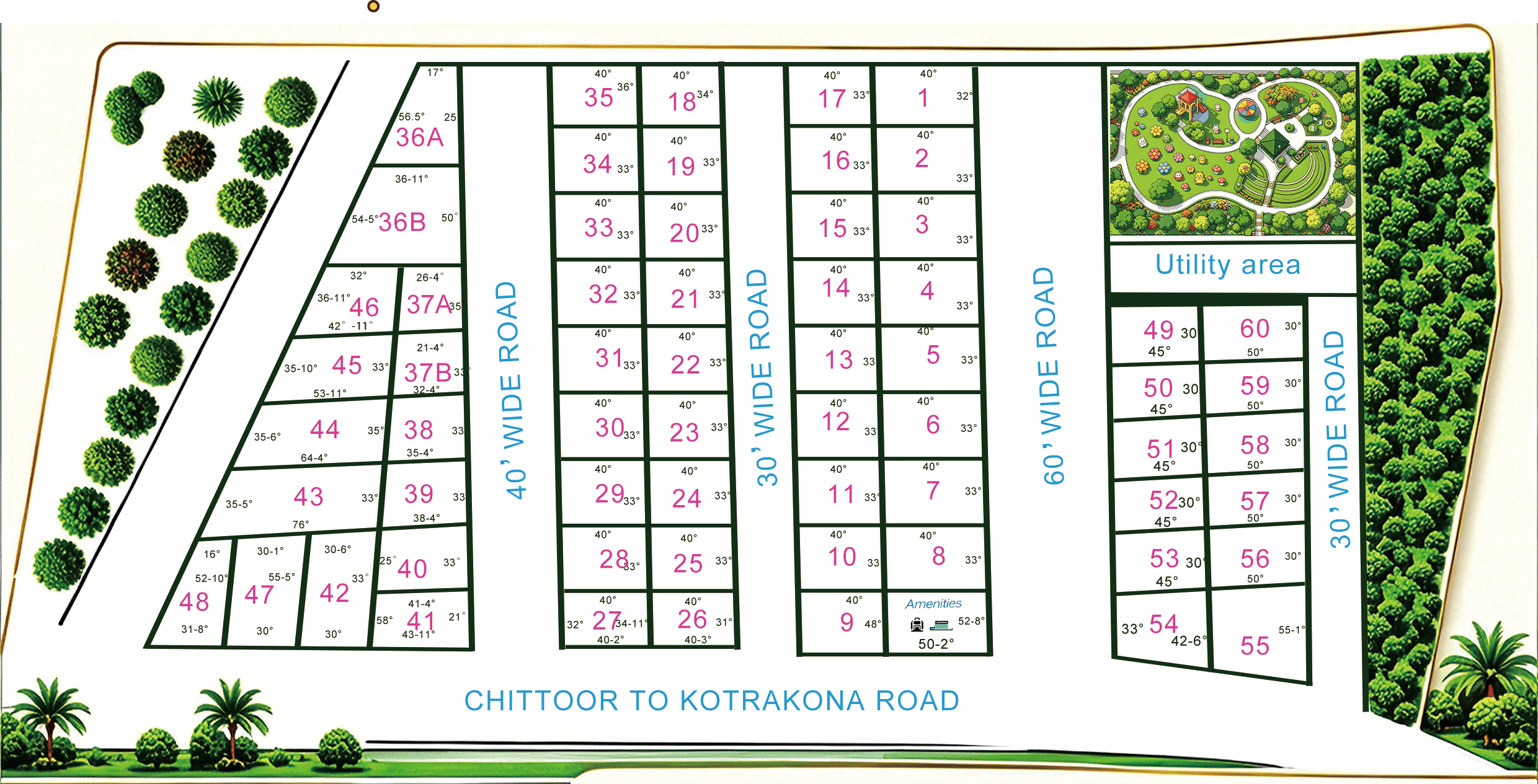 Lakshmidaara layout with plot numbers